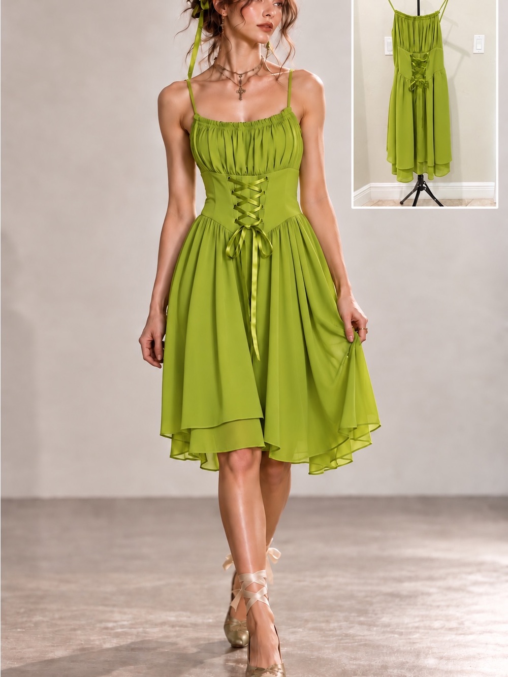 Scarlet Darkness Green Corset Ballet Dress Size M NWT Fairy Whimsigoth Ethereal